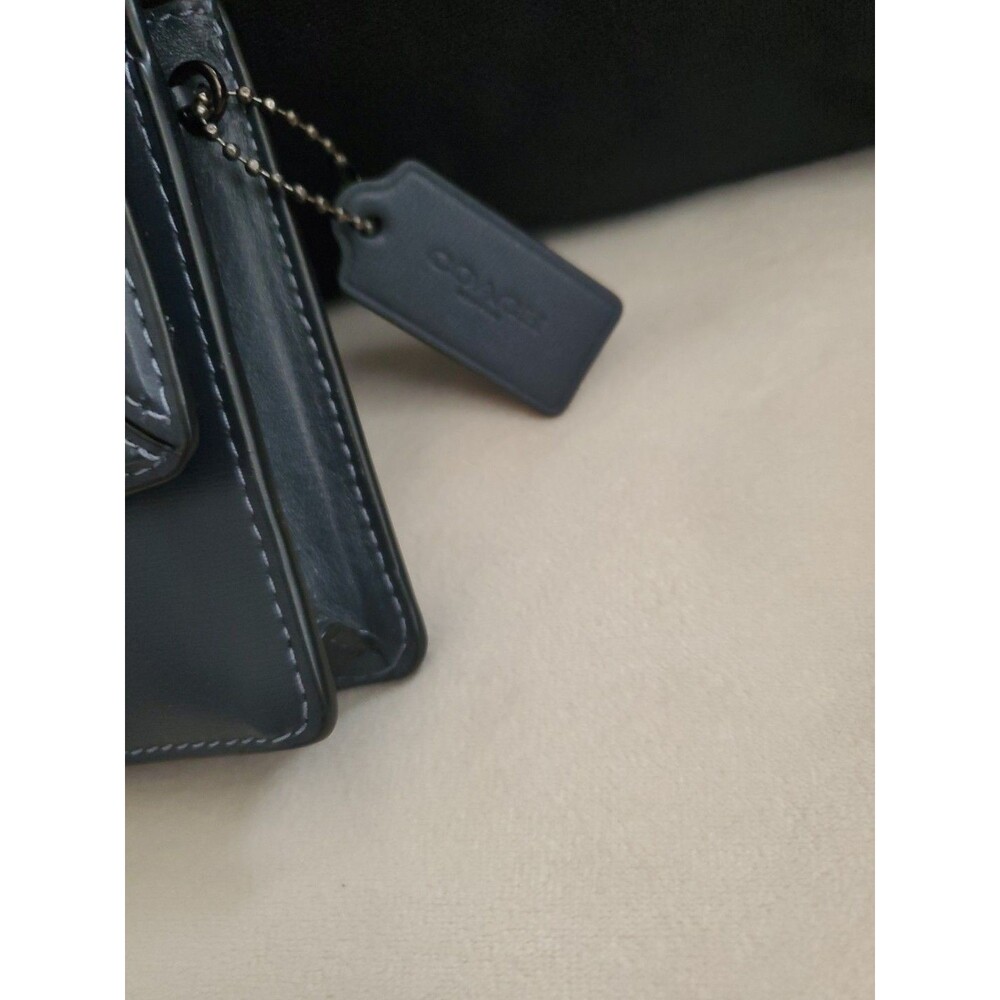 Coach Hutton Leather Convertible Crossbody Bag Midnight Multi Quilting Chain - Picture 6 of 16